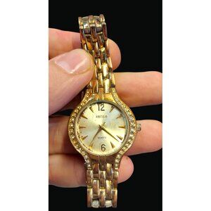 Kensie Womens Gold-Tone Quartz Watch With Crystal Accents AB20 H